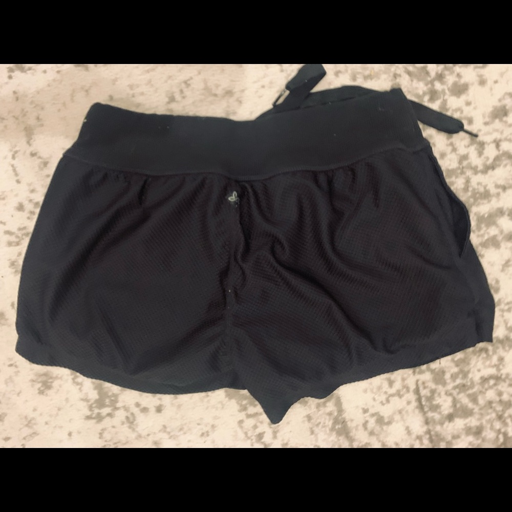 PrAna Black Workout Shorts, 2”, Inner Liner, Pockets, Drawstring, XS